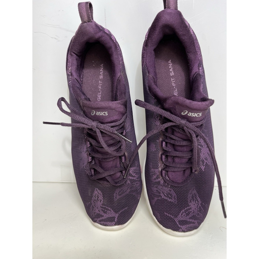 ASICS Gel-Fit Sana Purple Floral Training Shoes Womens Size 8 Gym Sneakers